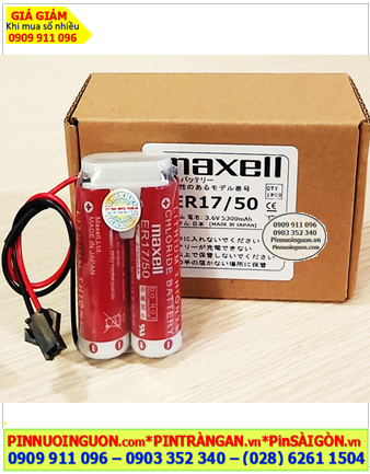 Maxell 2ER18/50 (2viên kết đôi), Pin nuôi nguồn PLC Maxell 2ER18/50 lithium 3.6v 7300mAh /Xuất xứ NHẬT